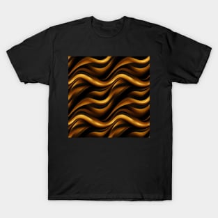 Golden Harmony: Abstract Stripes in Luxe Gold T-Shirt